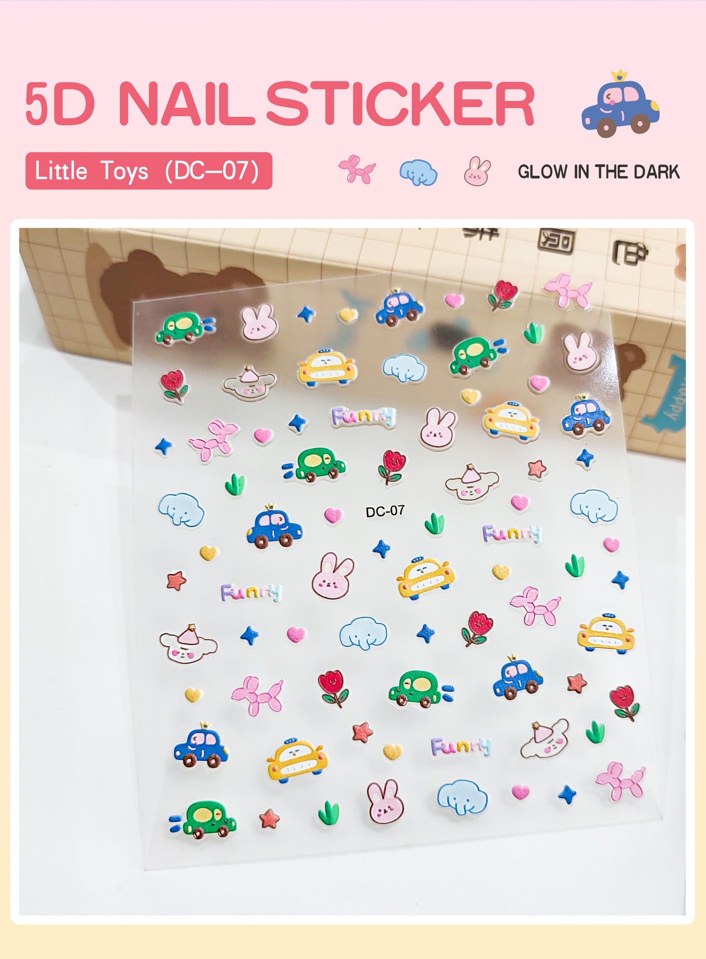 Children's Three-dimensional Relief Cute Animal Egg Doll Nail Stickers