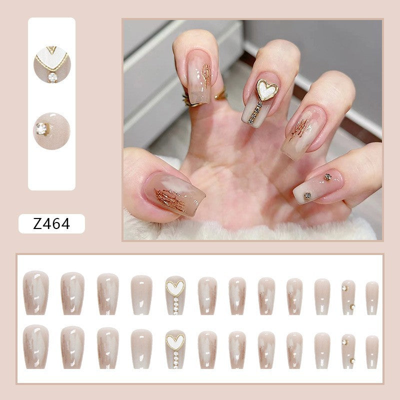 High-grade Short Fake Patch White French Nail Art