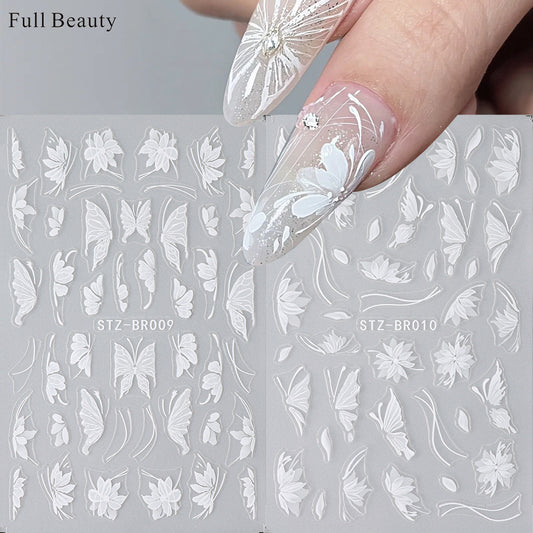 Flower Butterfly Magnolia Ice Transparent Thin Nail Care Nail Art