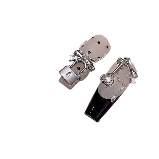 Lock Ornament Three-dimensional Mini Key Cylinder Nail Care Nail Art