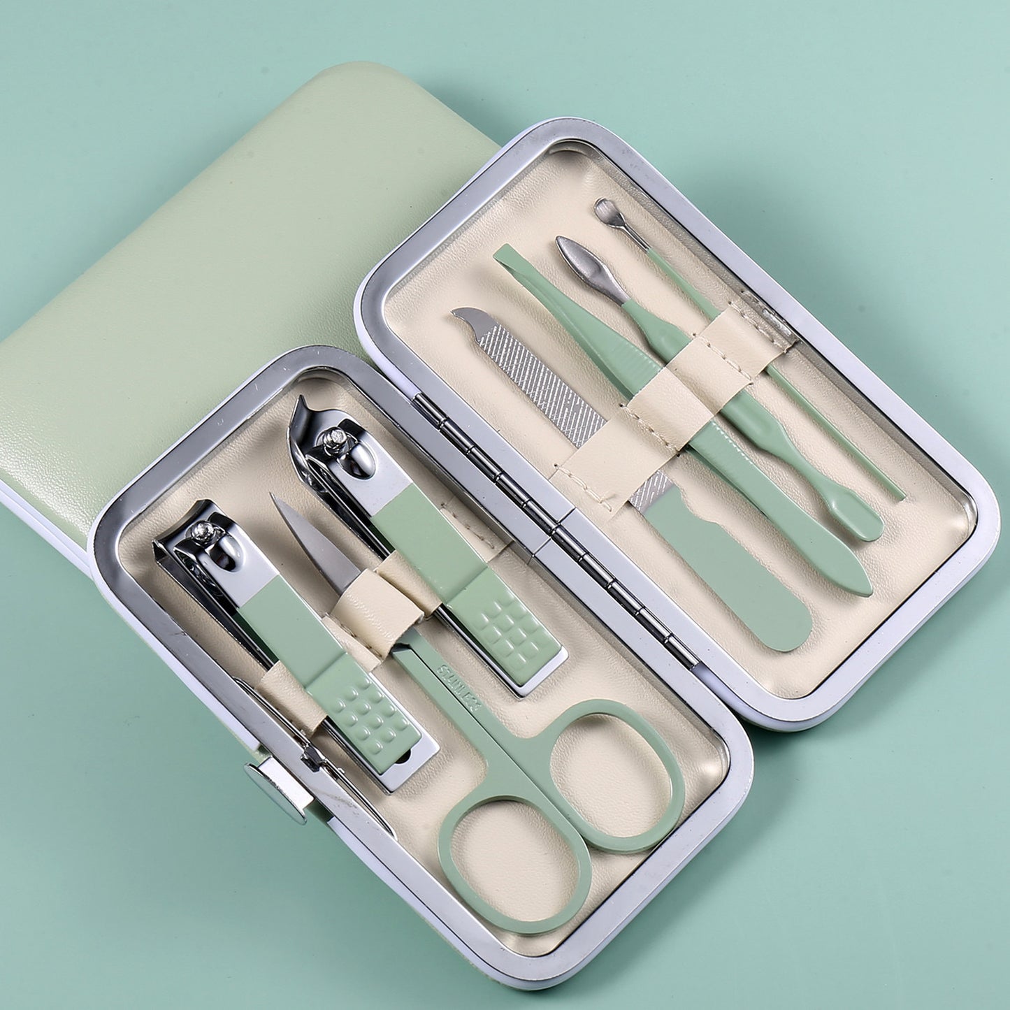 Ensemble de ciseaux de manucure, limes à ongles et coupe-ongles en acier inoxydable