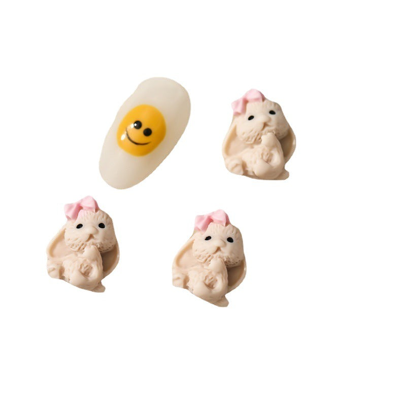 Cute Rabbit Lamb Pig Puppy Animal Resin Nail Care Nail Art