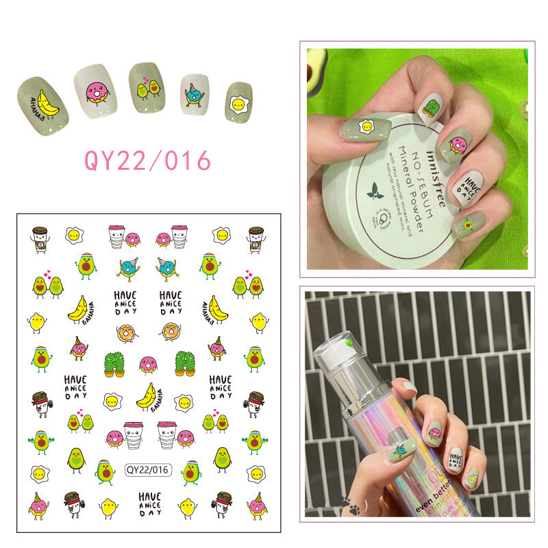 Little Bear Cartoon Cute Animal Unicorn Nail Stickers