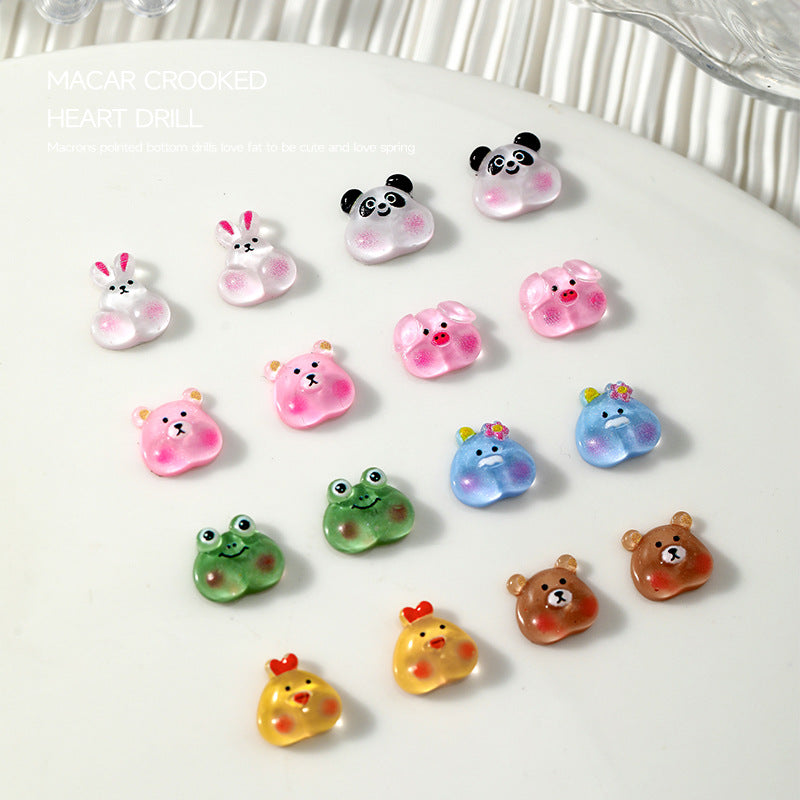 Mixed Batch Cute Three-dimensional Resin Bunny Nail Tool Set