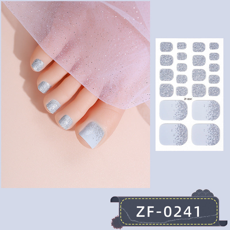 Applique Feet Solid Color Onion Powder Nail Stickers