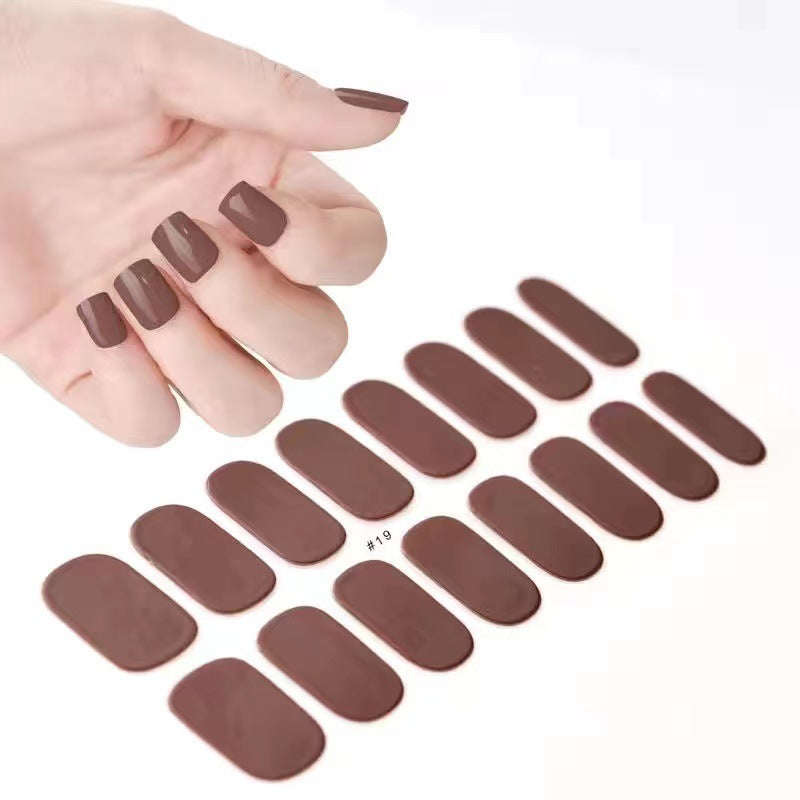 Autocollants pour ongles en papier de couleur pure, durables et imperméables