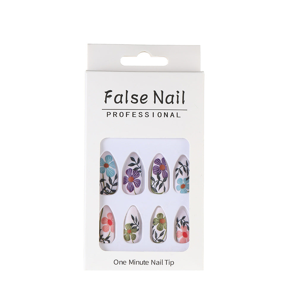 Faux ongles givrés rétro à embouts d'usure Nail Art