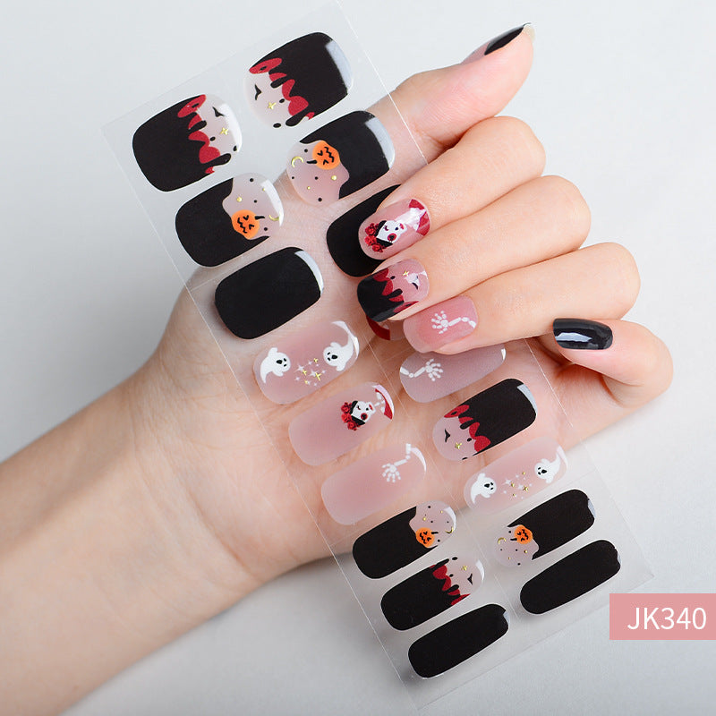 Autocollants pour ongles en gel lumineux en papier pour Halloween