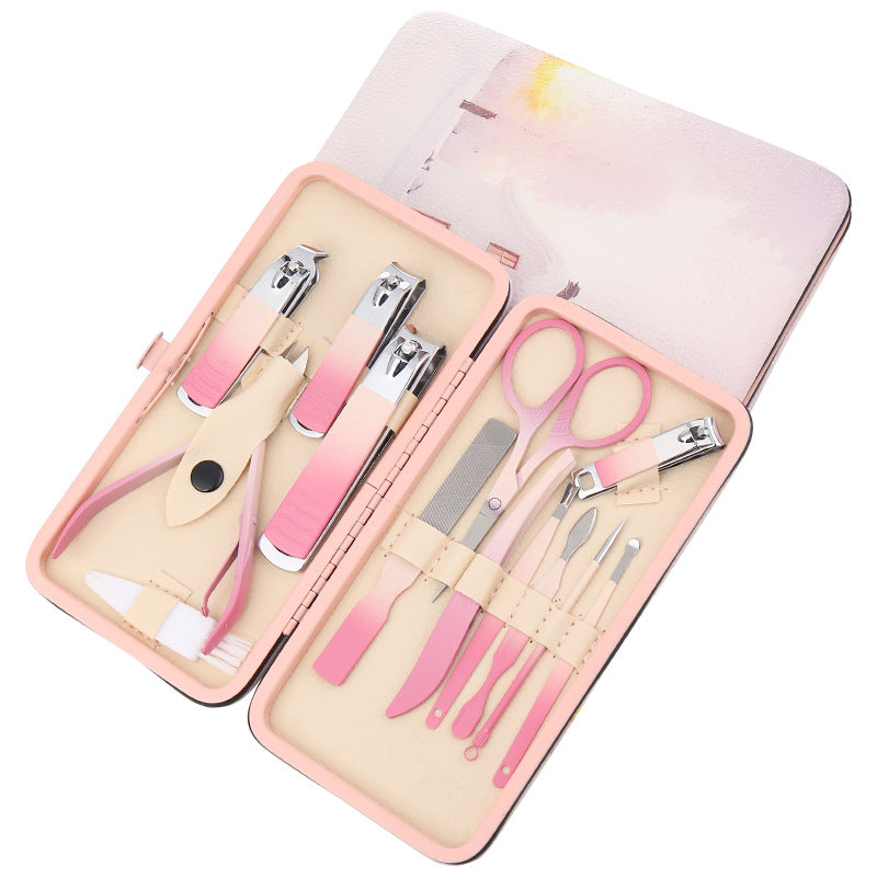 Coupe-ongles en acier inoxydable, ensemble complet d'outils pour ongles