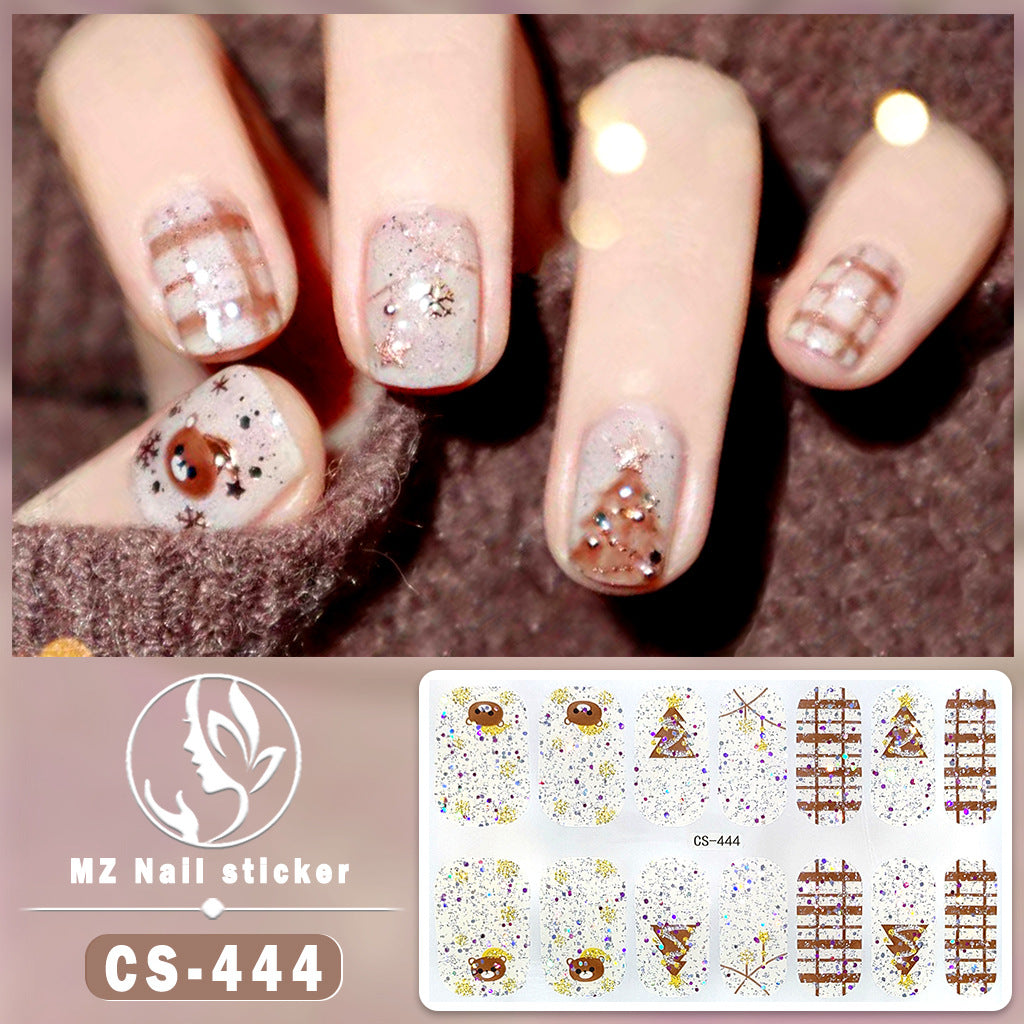 Beauty Full Cute Tree Santa Claus Nail Stickers