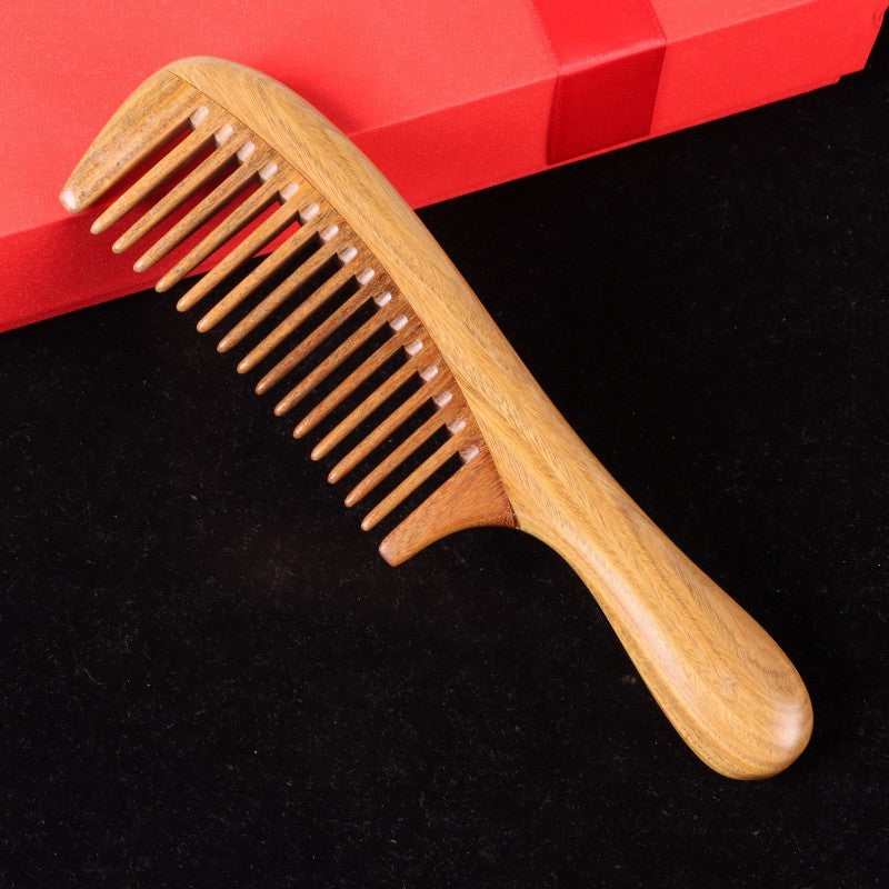 Brosses et peignes à cheveux ronds en bois de type grand naturel avec manche et dents fines