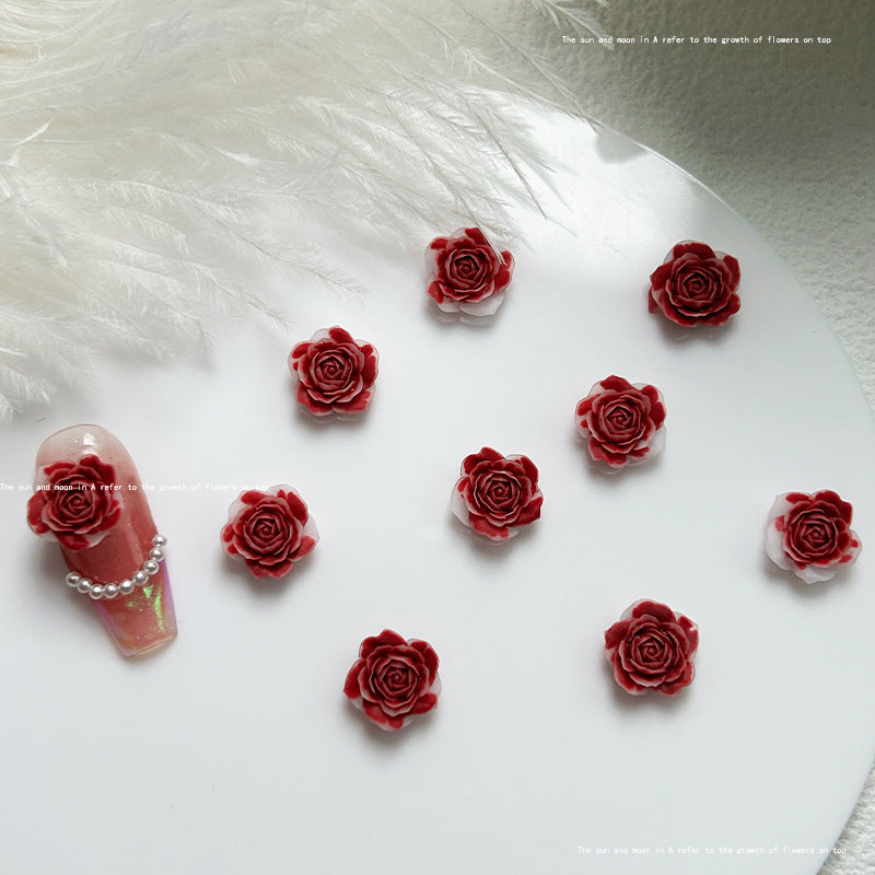 Rose en fleurs de couleur unie en gros Soins des ongles purs Nail Art