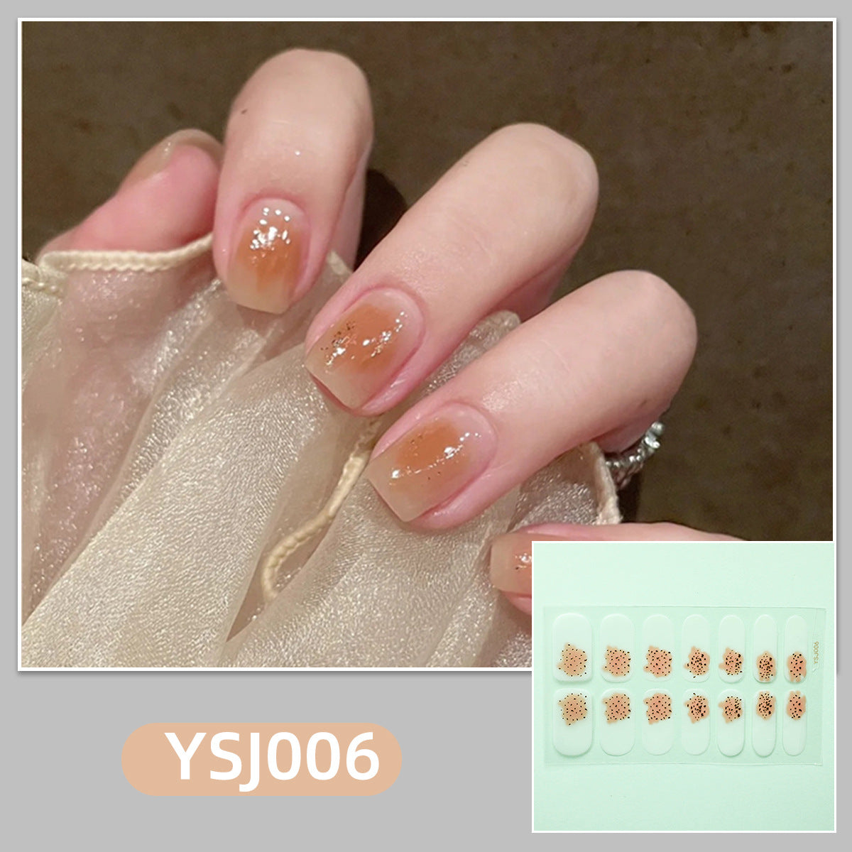 Gradient Bronzing Paper Tulip Cartoon Cute Nail Stickers