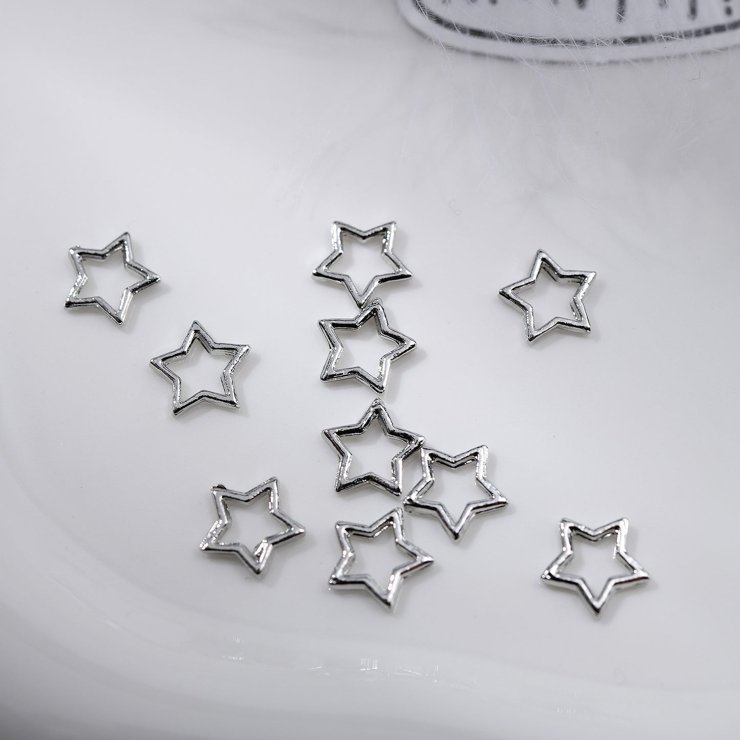 Mini Black Three-dimensional Alloy Five-pointed Star Nail Care Nail Art