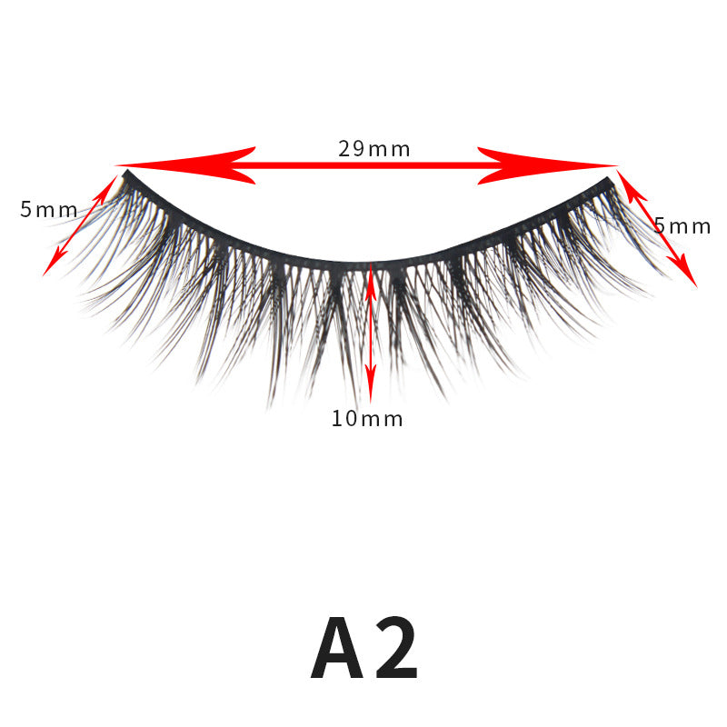 Slim Model Natural Eyelashes Curling Cross False Lashes