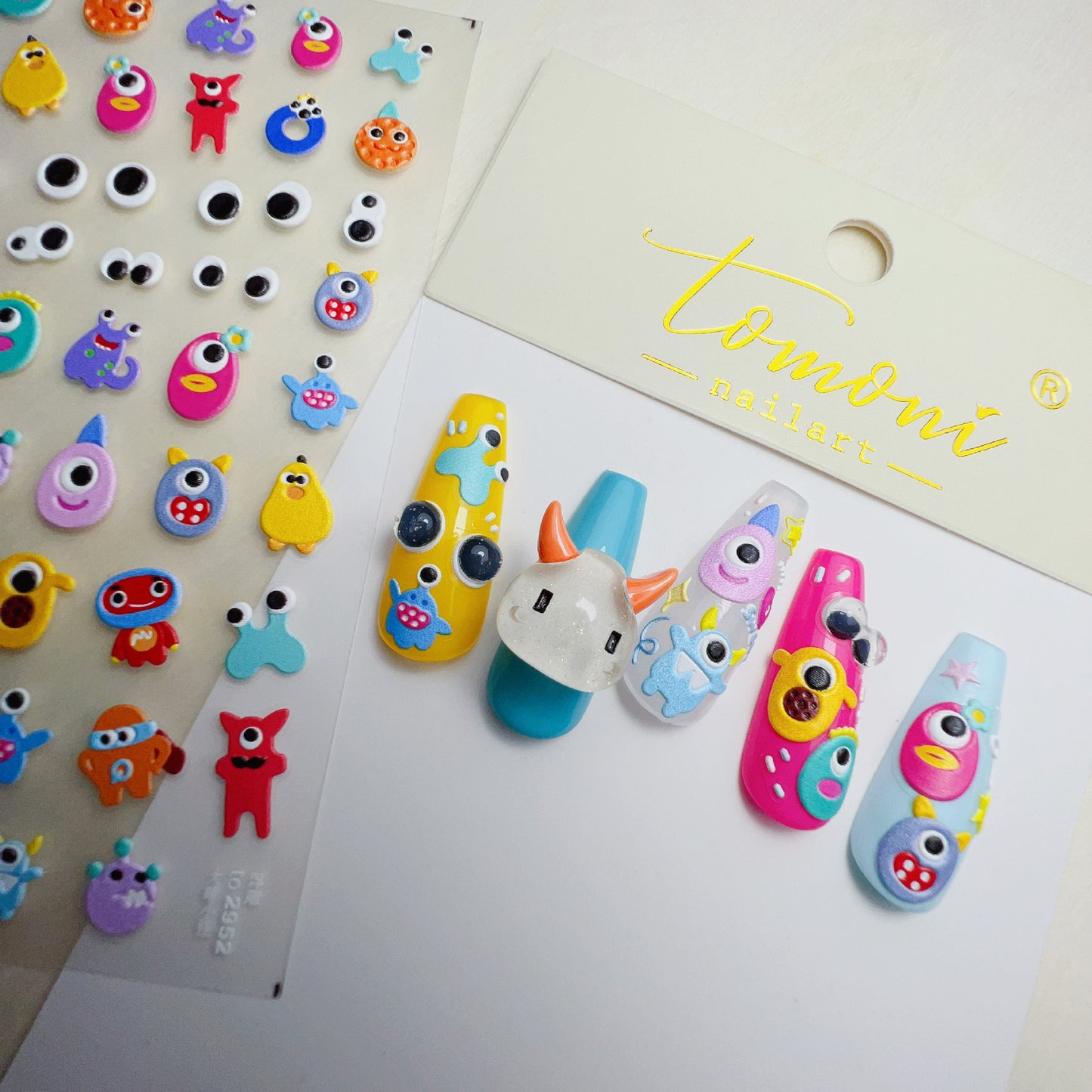 Relief Love Enchanting Cooperation Cute Monster Nail Stickers