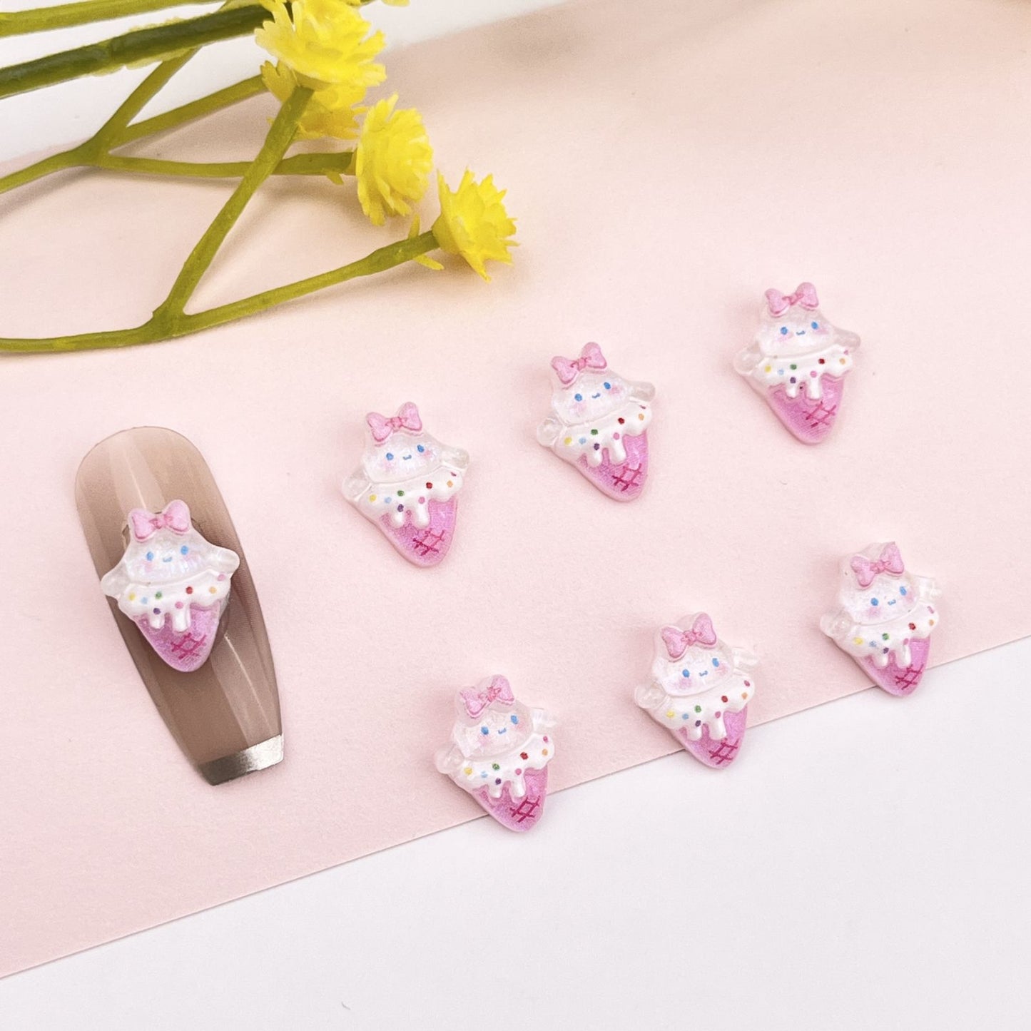 Ice Cream Cartoon Ornament Cute Cat Nail Care Nail Art