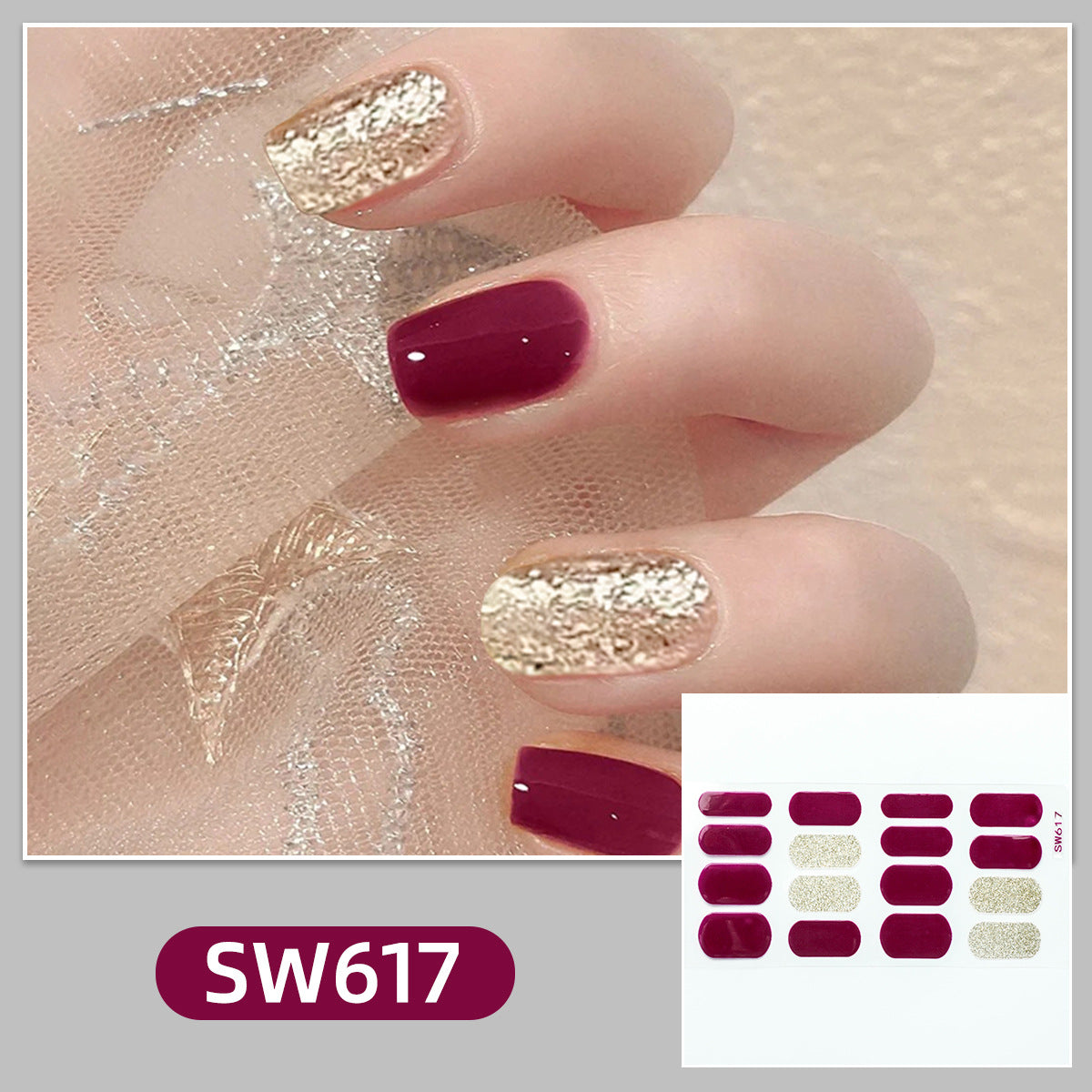 Simple Solid Color Collection Gentle Gradient Nail Stickers