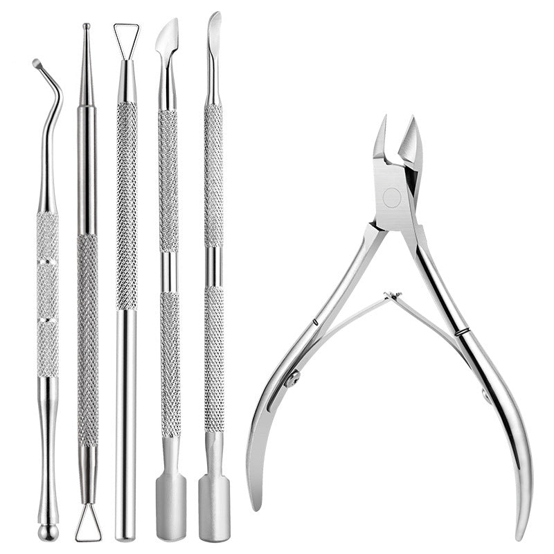 Ensemble d'outils pour ongles, limes, coupe-cuticules et peaux mortes en acier inoxydable