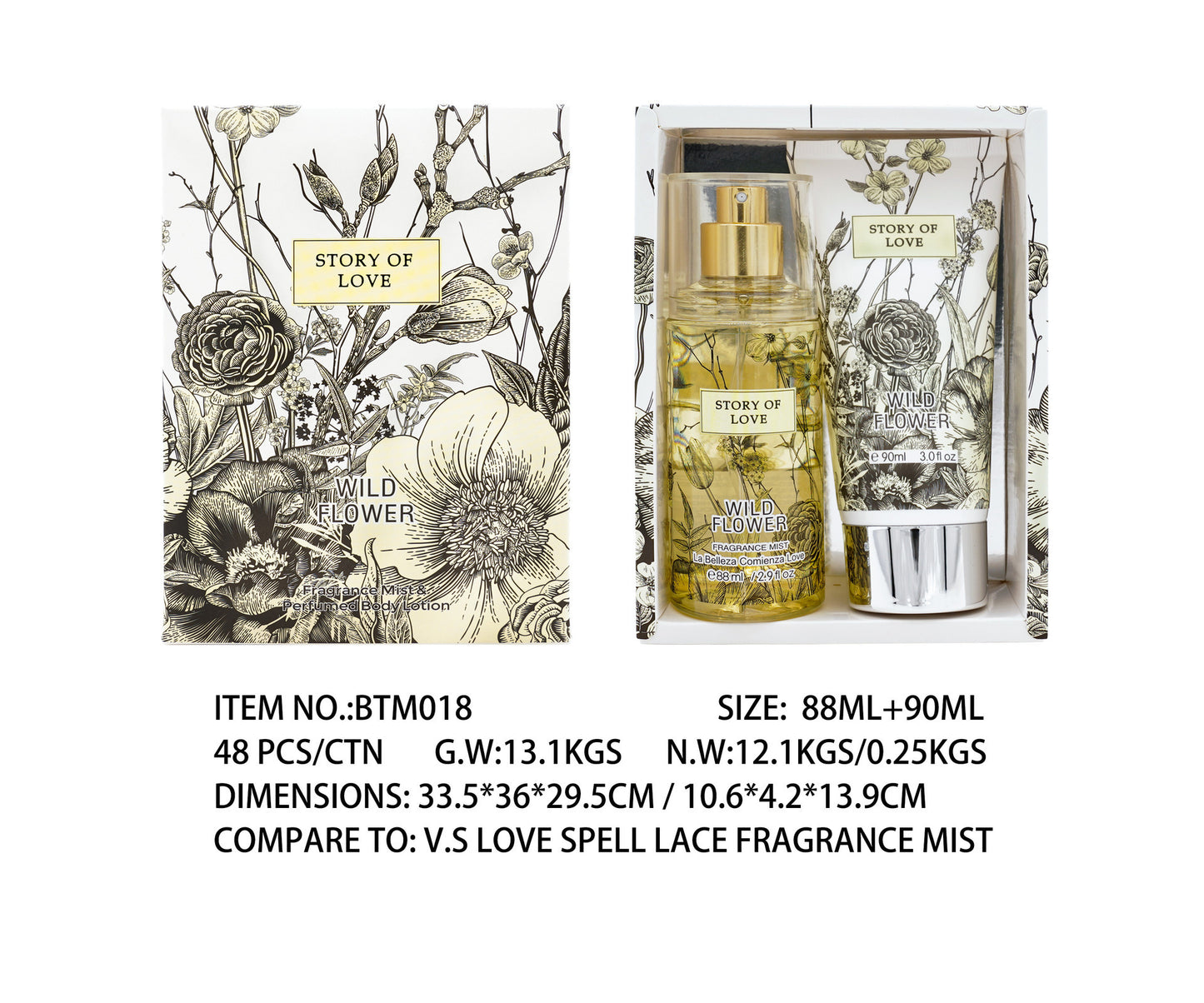 Parfums pour femmes et hommes Lotions corporelles Combinaisons Spray Parfums pour femmes