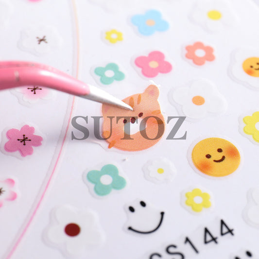 Summer Style Strawberry Peach Bear Cute Nail Stickers