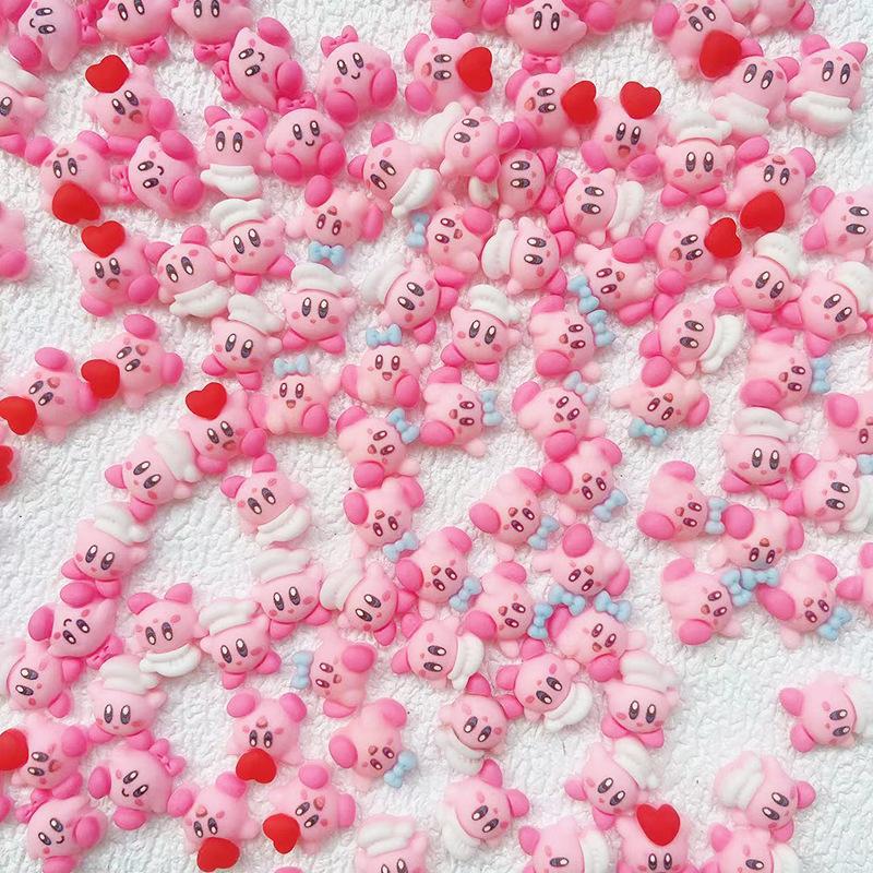 Cartoons Animation Cute Kirby Doll Ornament Resin Nail Care Nail Art