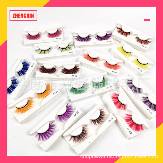 Colorful Eyelashes Christmas Halloween Stage Eyelash False Lashes