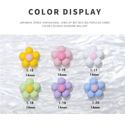 Color Cartoon Resin Five Petal Small Nail Care Nail Art