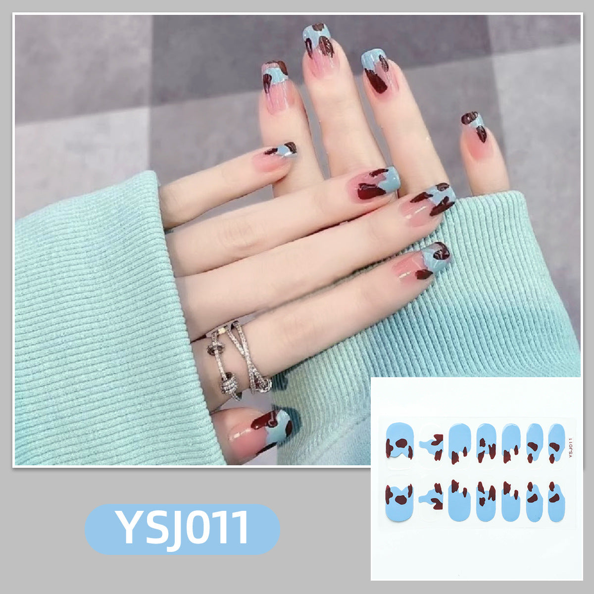 Gradient Bronzing Paper Tulip Cartoon Cute Nail Stickers