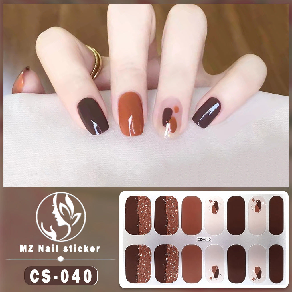 Applique Full Paste Blooming Contrast Color Nail Stickers