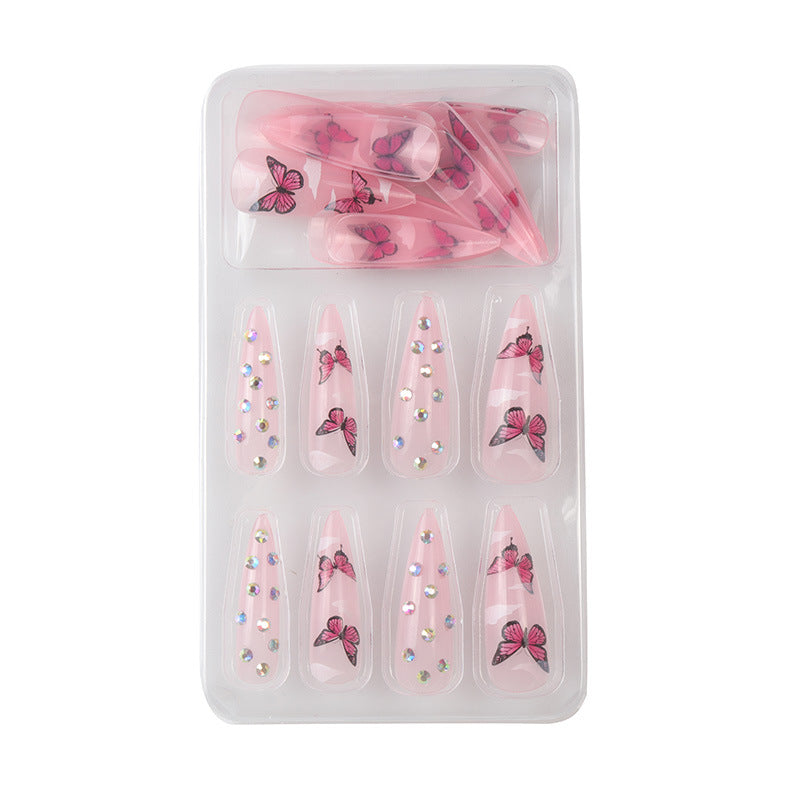 Autocollants pour ongles chauds en forme de nuage de points de perçage et de papillons