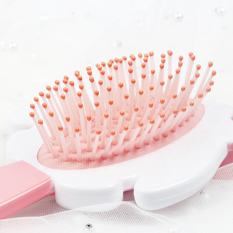 Mini brosses et peignes à cheveux en plastique rose pour la maison