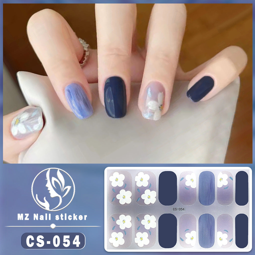 Applique Full Paste Blooming Contrast Color Nail Stickers