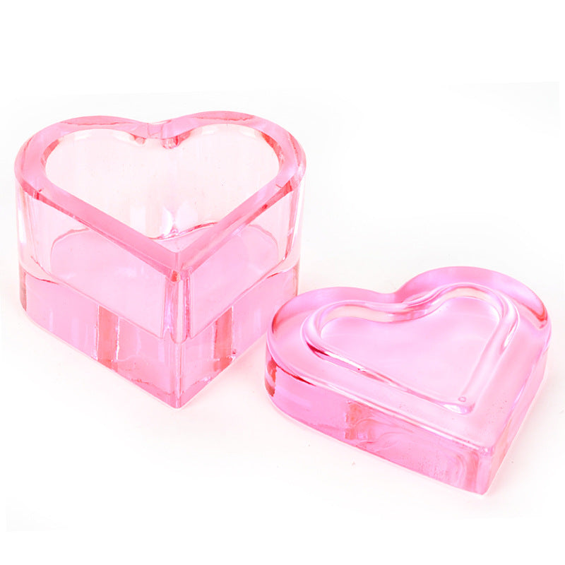 Quality With Lid Heart-shaped Crystal Glasses Painting Brush Nail Tool Set