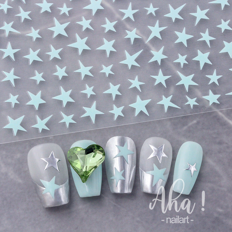 Small Stars Starry Mango Gold Sier Adhesive Nail Stickers