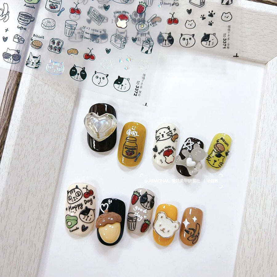 Relief Love Enchanting Cooperation Cute Iti Nail Stickers