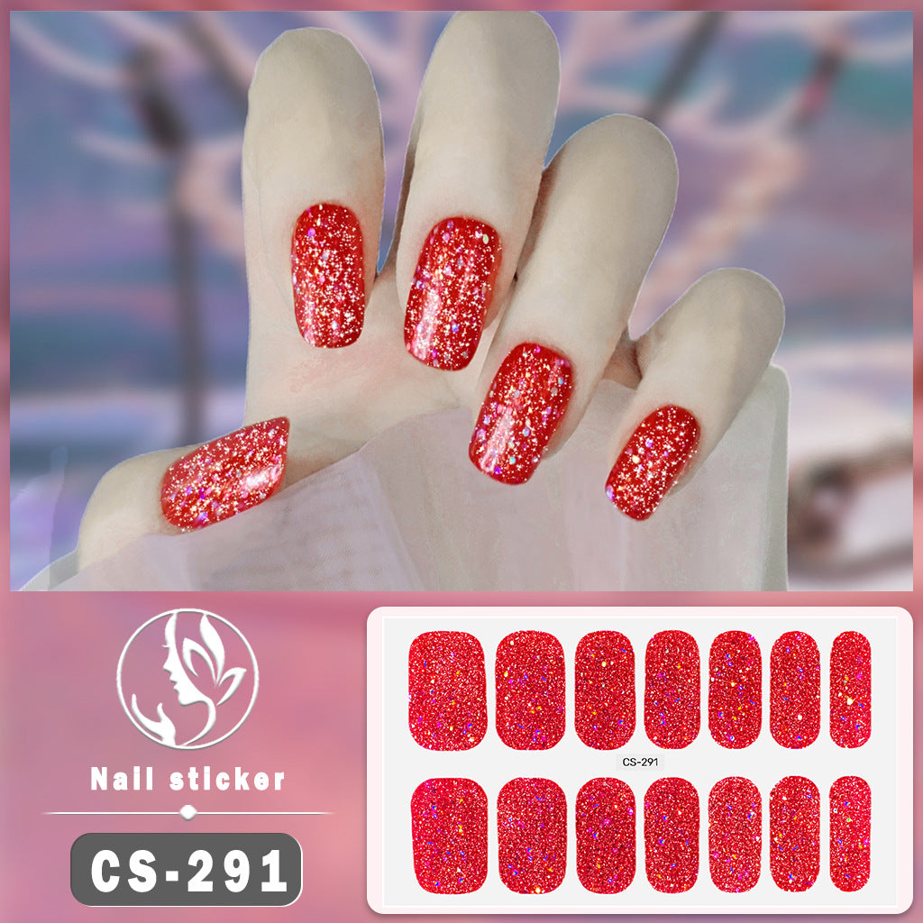 Four-color Powder Gel Oil Film Waterproof Nail Stickers