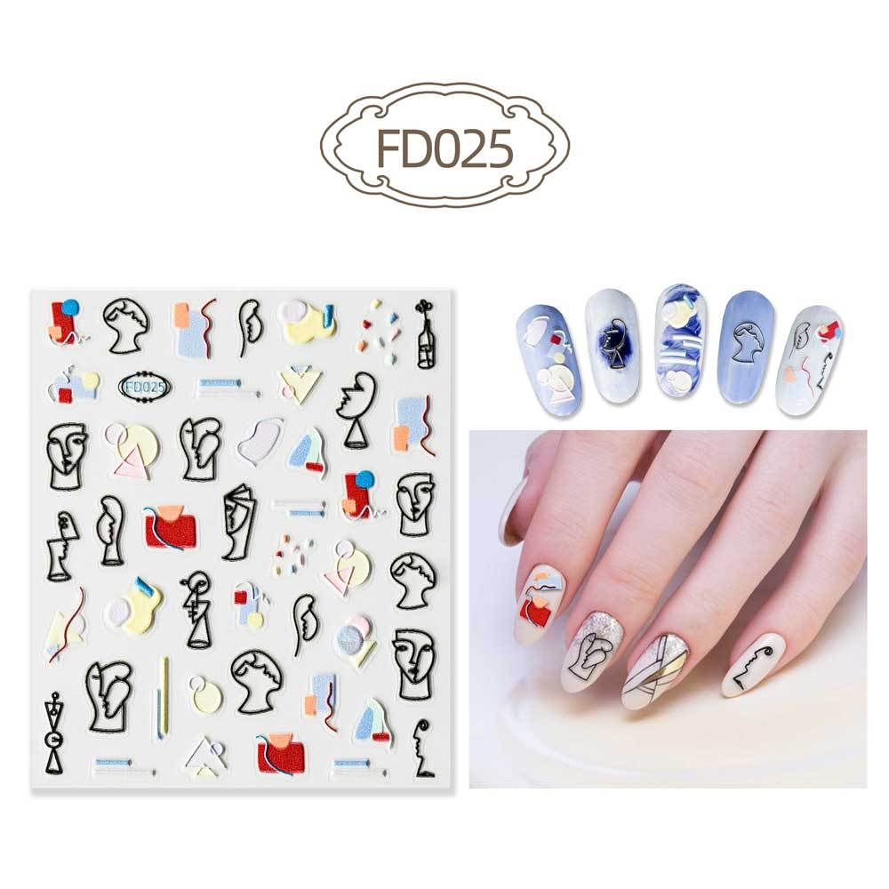 Three-dimensional Relief Cute Cartoon White Cloud Nail Stickers