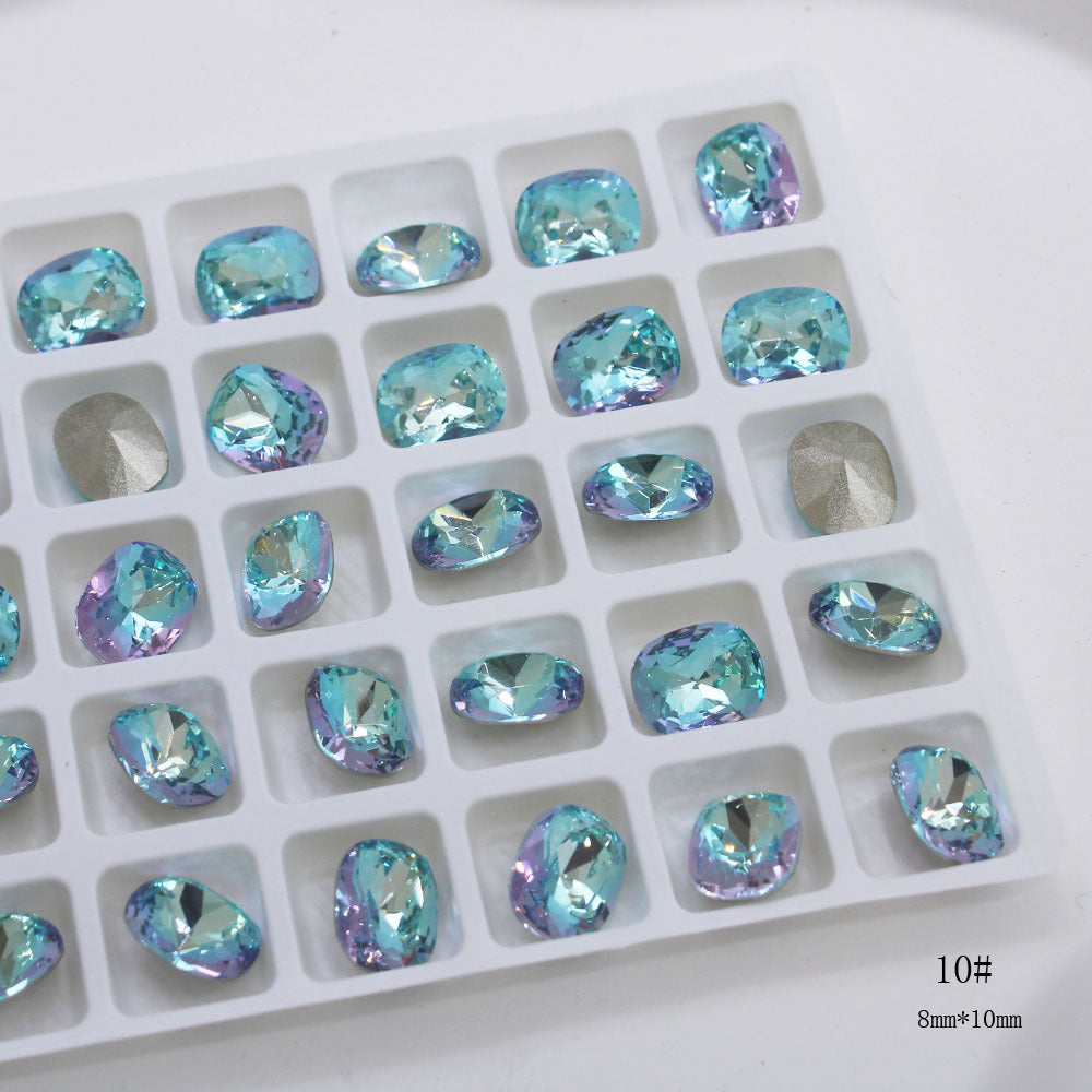 Flash Electroplating Lake Butterfly Fat Square Nail Care Nail Art