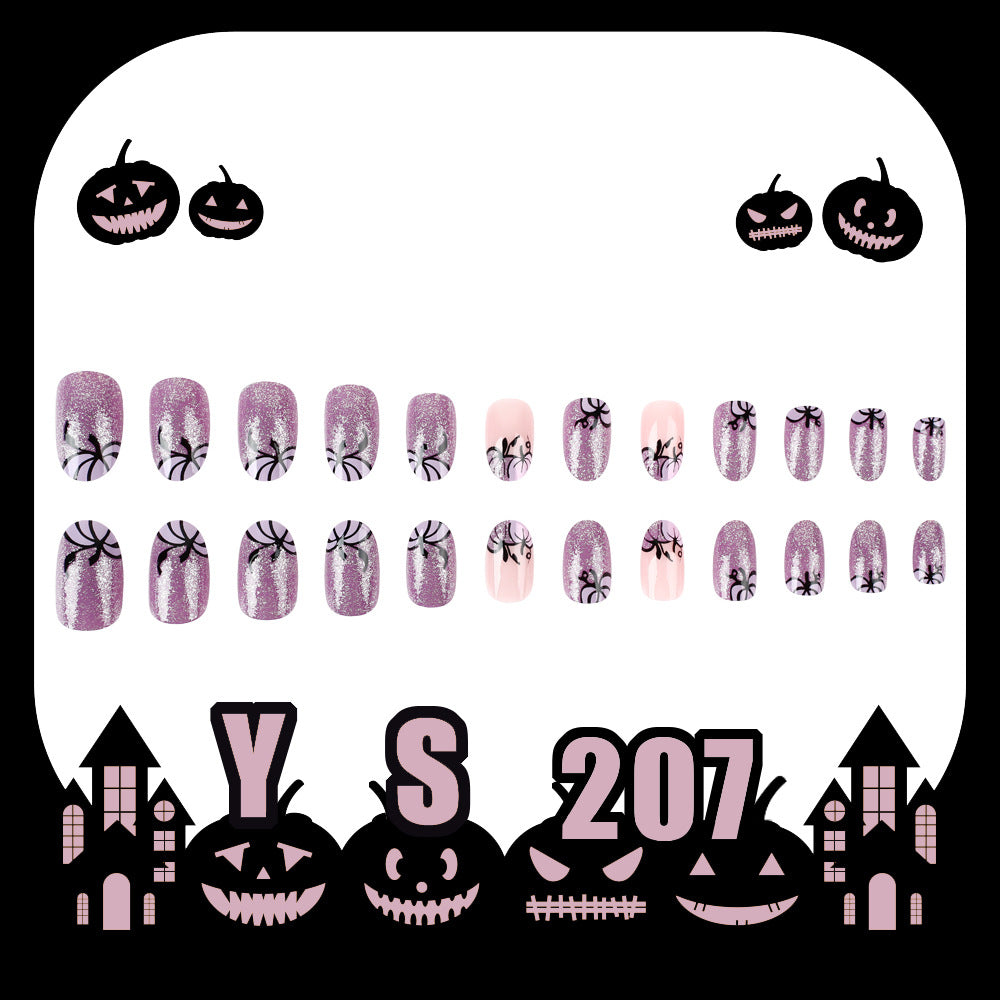 Cadeau de vacances à paillettes Faux ongles Halloween Nail Art