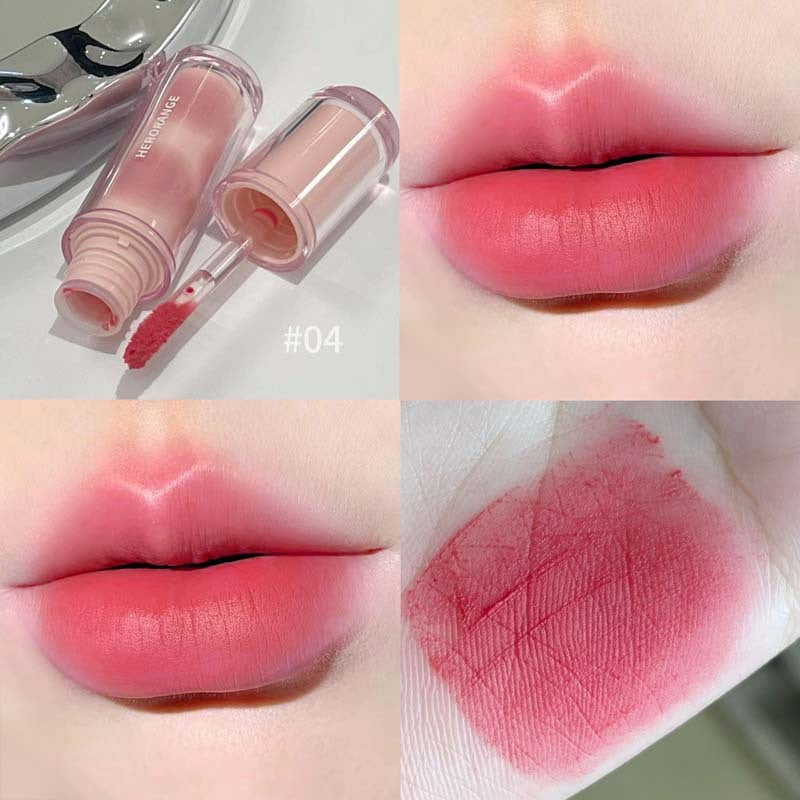 Peach Yarn Matte Glaze Korean Style Veet Plain White Lip Glosses