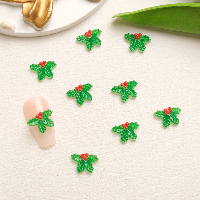 Ornement de dessin animé 3D mignon élan arbre Père Noël soin des ongles Nail Art