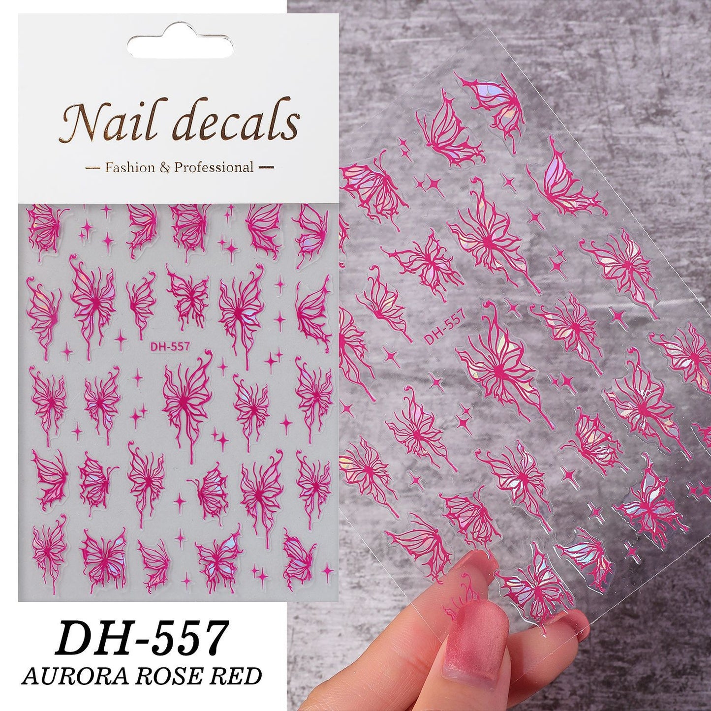 Liquid Butterfly Embossed Hollow Lines Fairy Nail Stickers