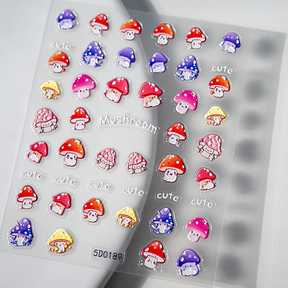 Cartoon Relief Reward Adhesive Backing Embossed Nail Art