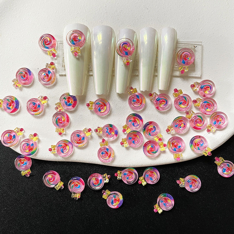 Ice Transparent Colorful Lollipop Rainbow Color Gradient Nail Care Nail Art