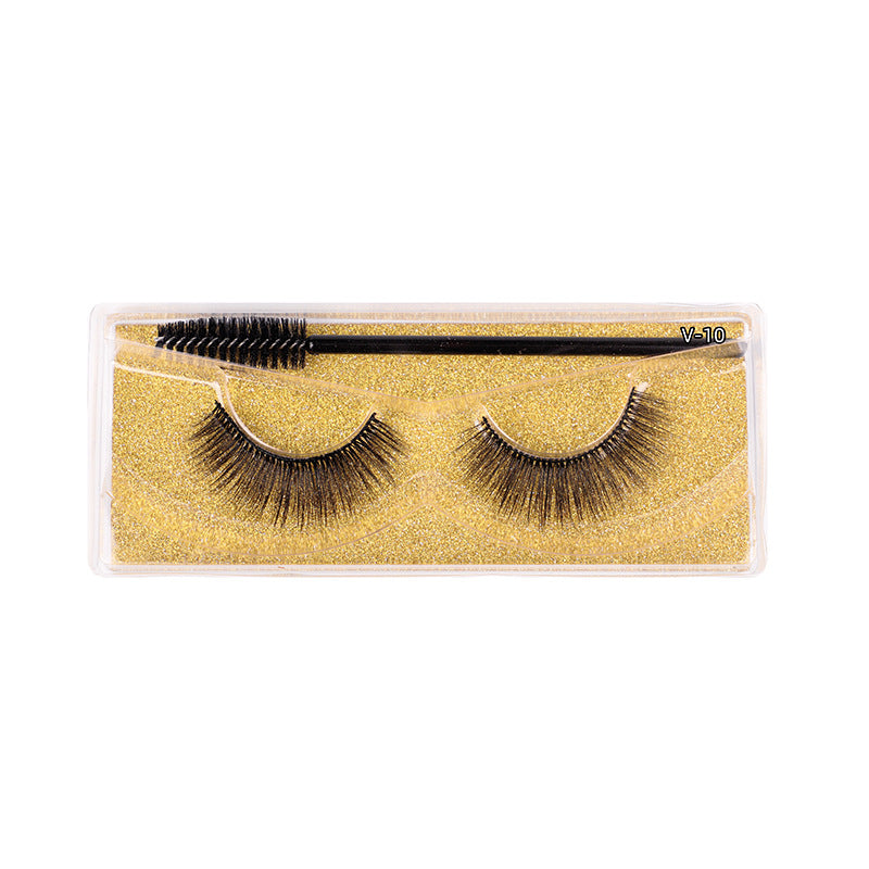 Thick Eyelashes Pair Cotton Stem Natural False Lashes