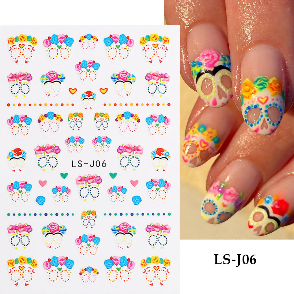 Glue Small Sweet Potato Summer Cute Bear Caterpillar Nail Stickers