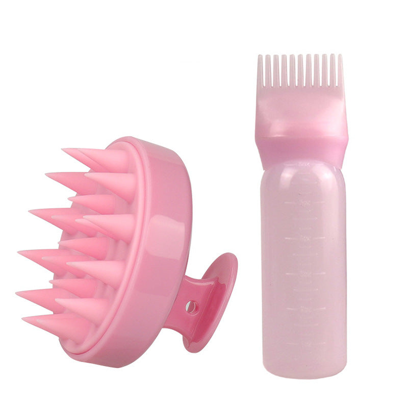 Brosse à shampoing Bouteille de massage du cuir chevelu Brosses et peignes à dents pour nettoyage à sec