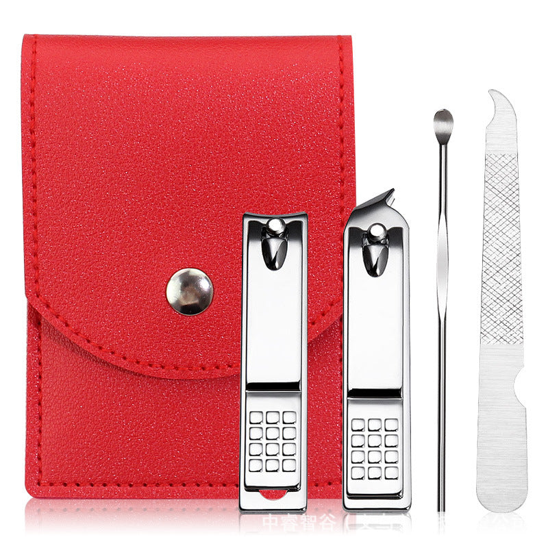 Trousse de manucure pliable en couleur avec impression d'outils pour ongles