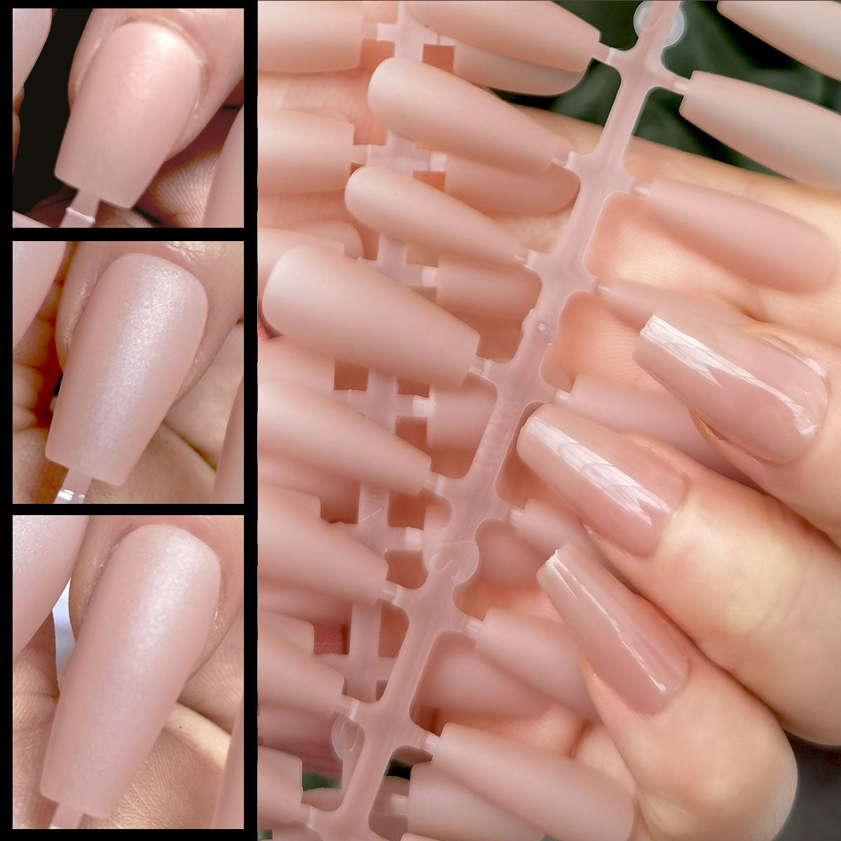 Embout d'usure solide givré sans couture coloré préfabriqué standard nude nail art